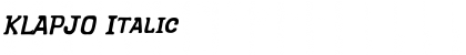 Download KLAPJO Italic Font Title Preview