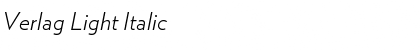 Download Verlag Light Italic Font Title Preview