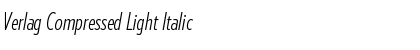 Download Verlag Compressed Light Italic Font Title Preview