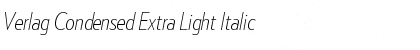 Download Verlag Condensed Extra Light Italic Font Title Preview