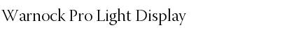 Download Warnock Pro Light Display Font