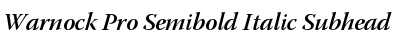 Download Warnock Pro Semibold Italic Subhead Font