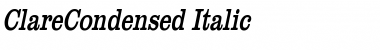 Download ClareCondensed Italic Font Title Preview