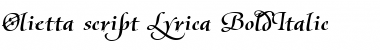 Download Olietta script Lyrica BoldItalic Font Title Preview