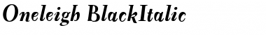 Download Oneleigh Black Italic Font Title Preview