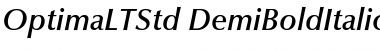 Download Optima LT Std DemiBold Demibold Italic Font Title Preview