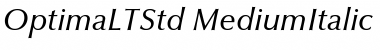 Download Optima LT Std Medium Medium Italic Font Title Preview