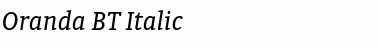 Download Oranda BT Italic Font Title Preview