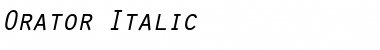 Download Orator Italic Font Title Preview