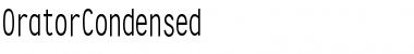 Download OratorCondensed Regular Font Title Preview