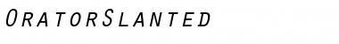 Download OratorSlanted RomanItalic Font Title Preview