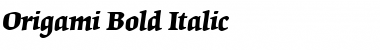 Download Origami BoldItalic Font Title Preview
