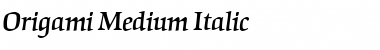 Download Origami-Medium MediumItalic Font Title Preview