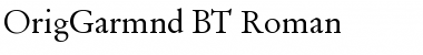 Download OrigGarmnd BT Roman Font Title Preview