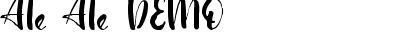 Download Ale Ale DEMO Regular Font Title Preview