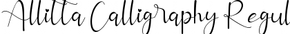 Download Allitta Calligraphy Regular Font Title Preview