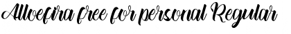Download Alloefira free for personal Regular Font Title Preview