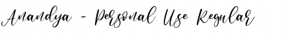 Download Anandya - Personal Use Regular Font Title Preview