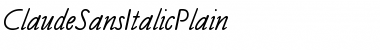 Download ClaudeSansItalicPlain Regular Font Title Preview