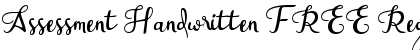 Download Assessment Handwritten FREE Regular Font Title Preview