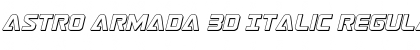Download Astro Armada 3D Italic Regular Font Title Preview