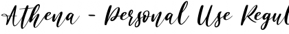 Download Athena - Personal Use Regular Font Title Preview
