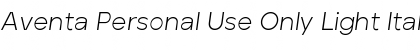 Download Aventa Personal Use Only Light Itallic Font Title Preview