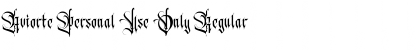 Download Aviorte Personal Use Only Regular Font Title Preview