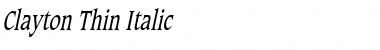 Download Clayton Thin Italic Font Title Preview