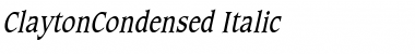 Download ClaytonCondensed Italic Font Title Preview