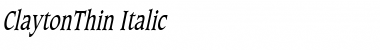 Download ClaytonThin Italic Font Title Preview
