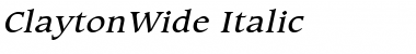 Download ClaytonWide Italic Font Title Preview