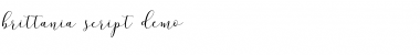 Download brittania script demo Regular Font Title Preview