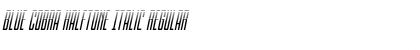 Download Blue Cobra Halftone Italic Regular Font Title Preview