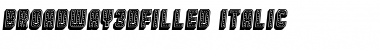 Download Broadway 3D Filled Italic Font Title Preview