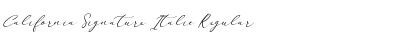Download California Signature Italic Regular Font