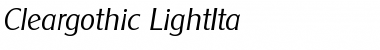 Download Cleargothic-LightIta Regular Font Title Preview