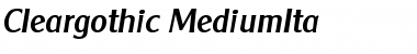 Download Cleargothic-MediumIta Regular Font Title Preview