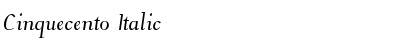 Download Cinquecento Italic Font Title Preview