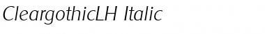 Download CleargothicLH Italic Font Title Preview