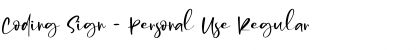 Download Coding Sign - Personal Use Regular Font Title Preview