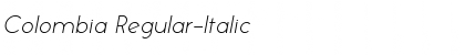 Download Colombia Regular-Italic Font Title Preview