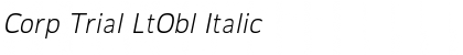 Download Corp Trial LtObl Italic Font Title Preview