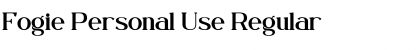 Download Fogie Personal Use Regular Font Title Preview