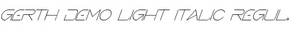 Download Gerth Demo Light Italic Regular Font Title Preview