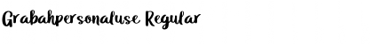 Download Grabahpersonaluse Regular Font Title Preview