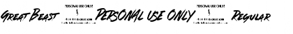 Download Great Beast (PERSONAL USE ONLY) Regular Font Title Preview