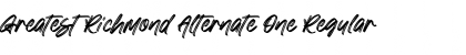 Download Greatest Richmond Alternate One Regular Font Title Preview