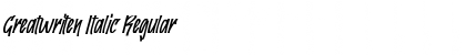 Download Greatwriten Italic Regular Font Title Preview