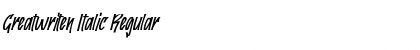 Download Greatwriten Italic Regular Font Title Preview